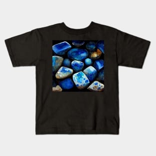 Lapis Nature Stone Blue Pebbles Kids T-Shirt